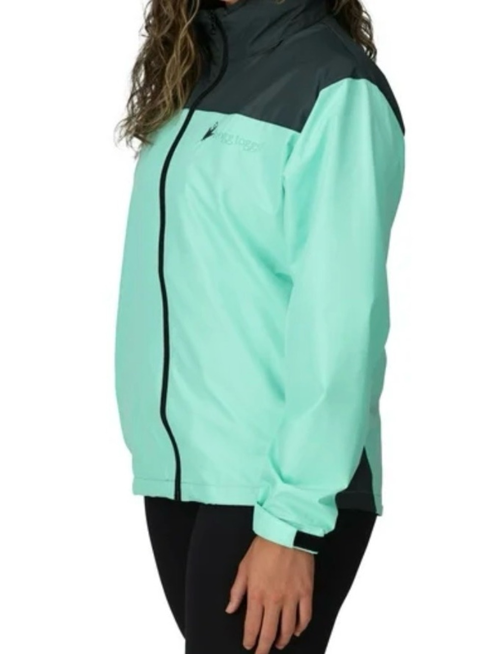 Lightweight Women's Mint & Charcoal Rain Jacket